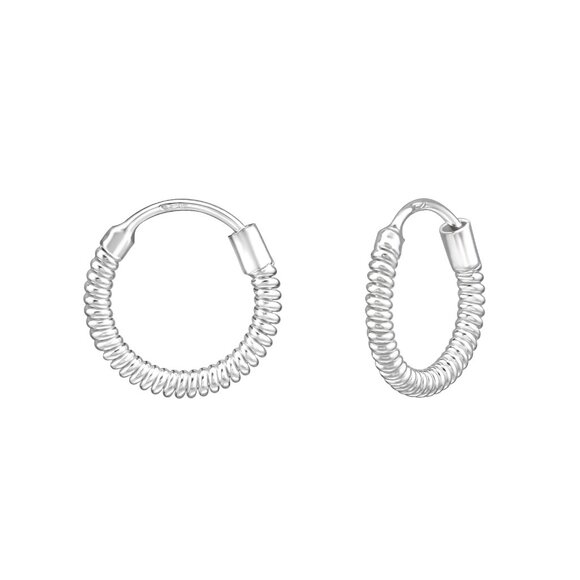Sterling Silver Hoop Earrings 12mm - Classic Timeless Style - Picture 1 of 10